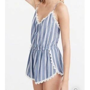 Abercrombie & Fitch Striped Tank Romper Size Medium